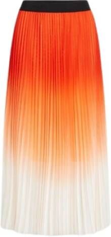 Karl Lagerfeld Maxi Geplooide Rok met Gradiënt Effect Orange Dames