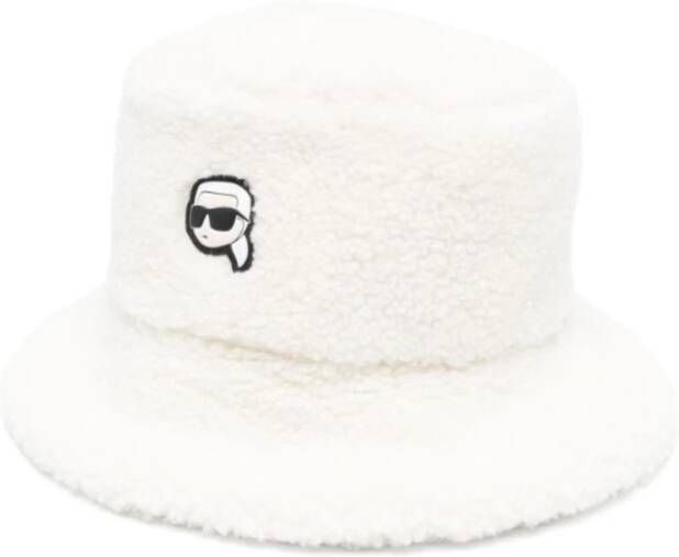 Karl Lagerfeld Melkwitte schapenleren emmerhoed White Dames