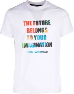 Karl Lagerfeld Multicolor Bedrukt T-Shirt Wit Dames