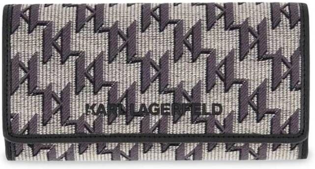 Karl Lagerfeld Metallic Synthetische Portemonnee met Meerdere Compartimenten Gray Dames