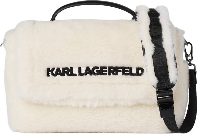 Karl Lagerfeld Shearling bovenste handgreeptas Wit Dames