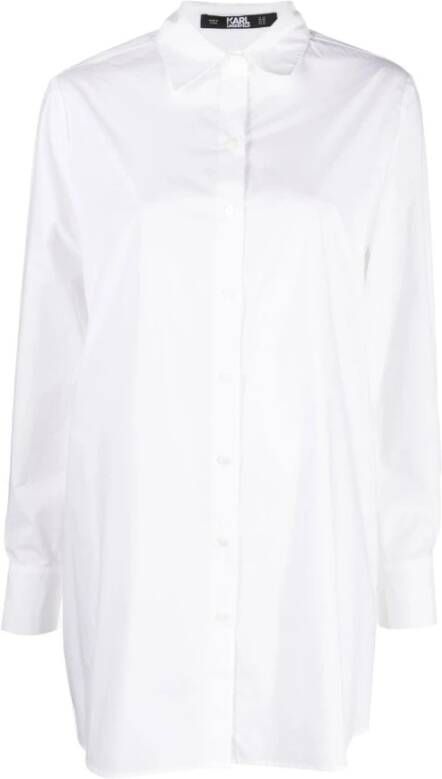 Karl Lagerfeld Witte Geplooide Tunic Blouse White Dames