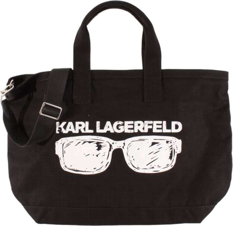 Karl Lagerfeld Shoppers Element Canvas Tote in zwart
