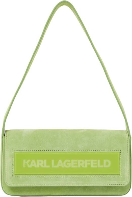 Karl Lagerfeld Hobo bags Essential K Md Flap Shb Sued in groen