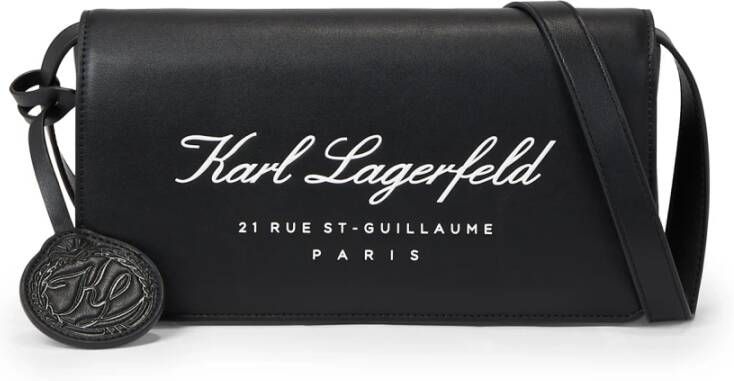 Karl Lagerfeld Hobo bags Hotel Karl Flap Shb Tech Leath in zwart