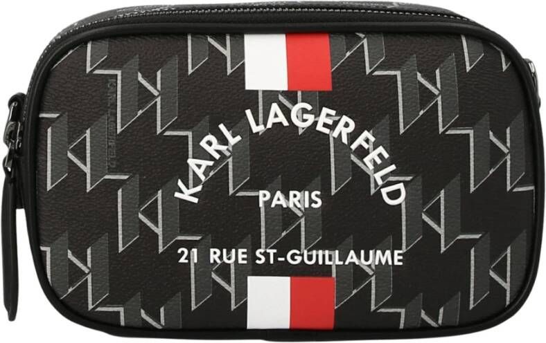 Karl Lagerfeld Polyurethaan Schoudertas voor Vrouwen met Meerdere Zakken Black Dames