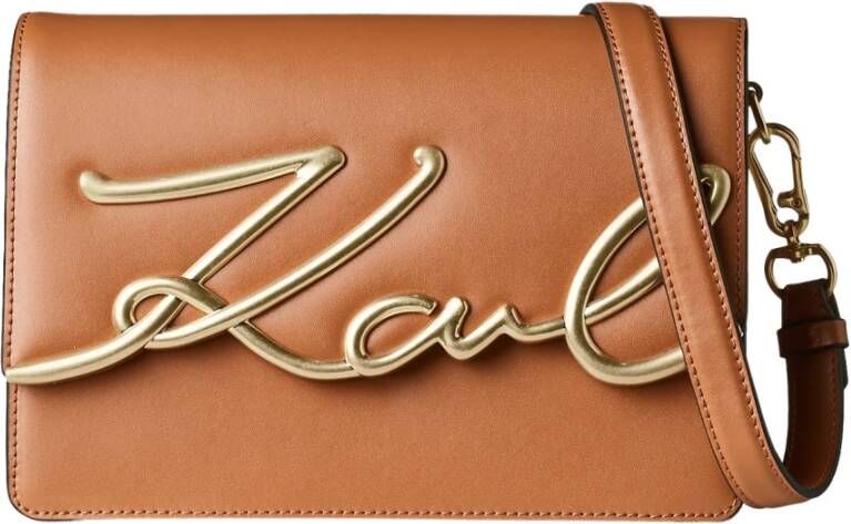 Karl Lagerfeld Shoulderbag Signature Bruin Dames