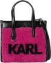 Karl Lagerfeld Skuare kleine shearling draagtas Roze Dames - Thumbnail 1