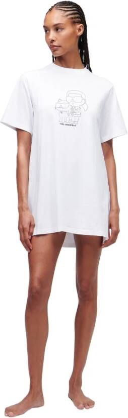 Karl Lagerfeld Slaapkleding top ikonik 2.0 t-shirt pj jurk Wit Dames