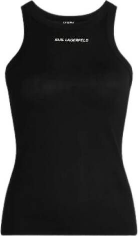 Karl Lagerfeld Bovenste rib tank Black Dames