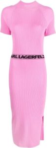 Karl Lagerfeld Sslv Knit Dress W Logo Roze Dames
