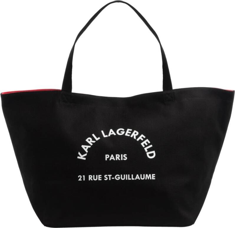 Karl Lagerfeld Shopper Rue St-Guillaume Canvas Tote Bag Zwart Dames