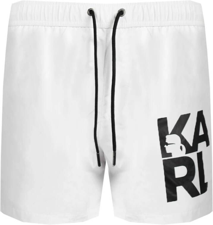 Karl Lagerfeld Iconische zwem shorts Wit Heren