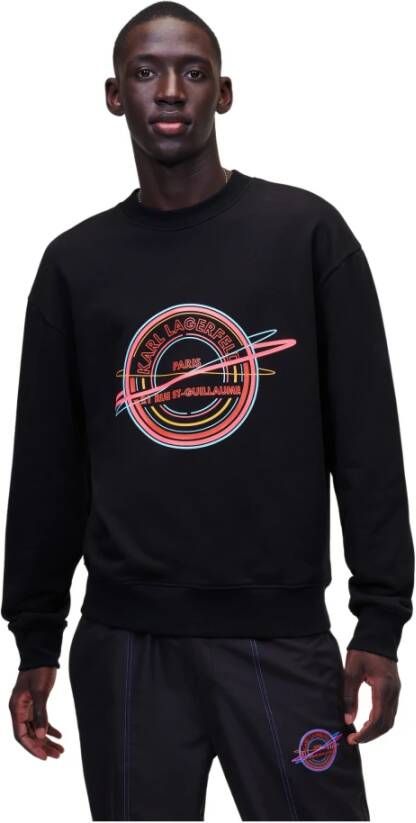 Karl Lagerfeld Sweatshirt athleisure logo Zwart Heren