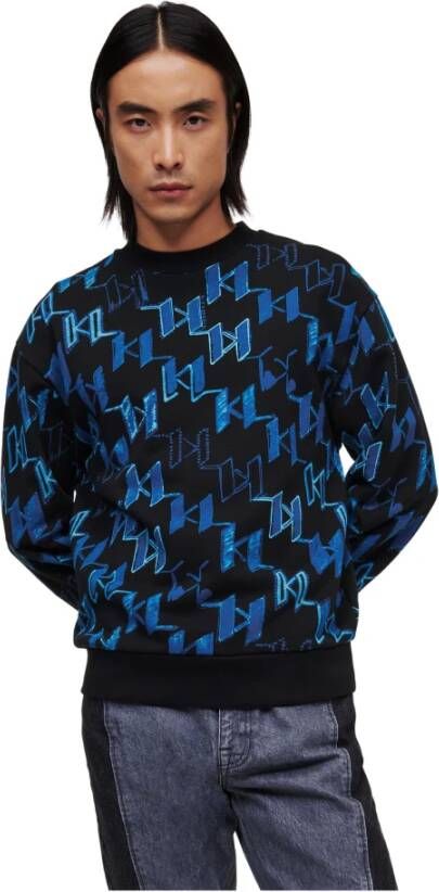 Karl Lagerfeld Sweatshirt graffiti print Blauw Heren