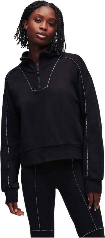 Karl Lagerfeld Sweatshirt Fashion Sweatshirt with Piping Zwart Dames