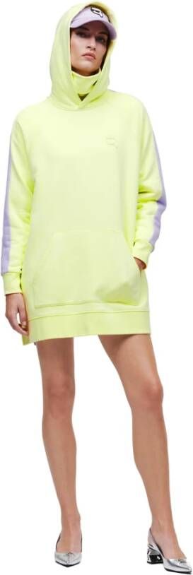 Karl Lagerfeld Sweatshirt Ikonik 2.0 bicolor hoodie Groen Dames