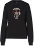 Karl Lagerfeld Ikonik Rhinestones Sweatshirt 210W1822 999 Zwart Dames - Thumbnail 1