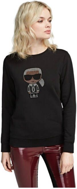 Karl Lagerfeld Ikonik Rhinestones Sweatshirt 210W1822 999 Zwart Dames