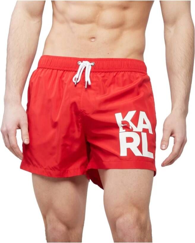Karl Lagerfeld Iconische zwem shorts Rood Heren