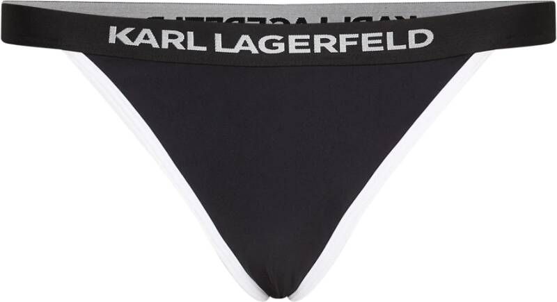 Karl Lagerfeld Swimwear Bottom Bikini Bottoms with Logo Elastic Zwart Dames