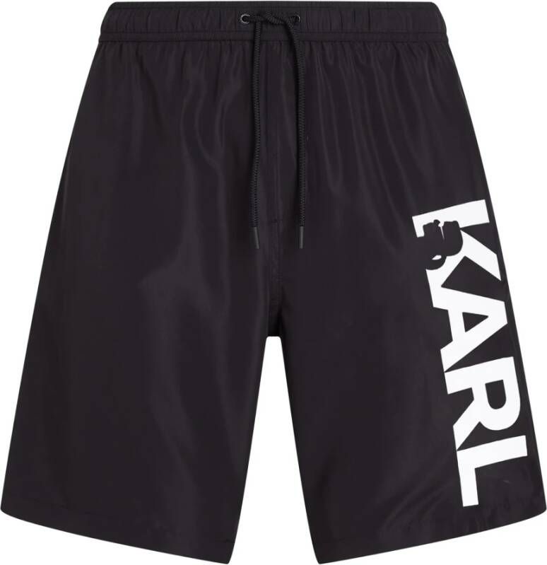 Karl Lagerfeld Swimwear Bottom Logo Long Boardshorts Zwart Heren