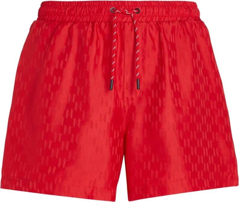 Karl Lagerfeld Swimwear Bottom Monogram Short Boardshorts Rood Heren