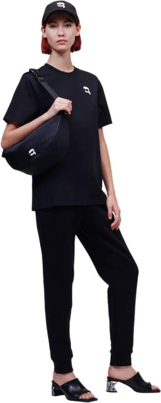 Karl Lagerfeld T-shirt Ikonik 2.0 oversized Zwart Dames