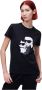 Karl Lagerfeld Ikonik 2.0 T-shirt met korte mouwen Zwart Dames - Thumbnail 3
