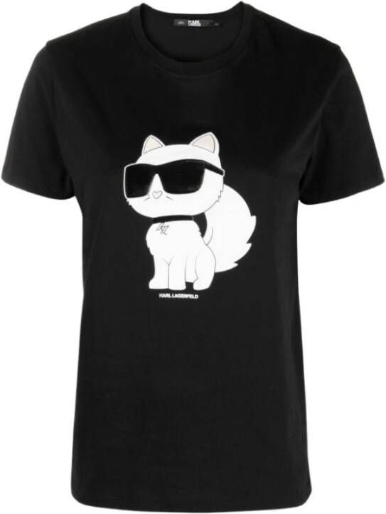 Karl Lagerfeld T-Shirt Maxi Print Black Dames