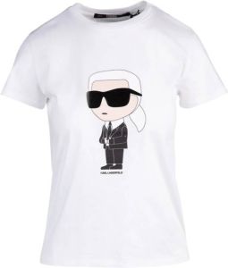 Karl Lagerfeld T-shirt met decoratief personage Wit Dames