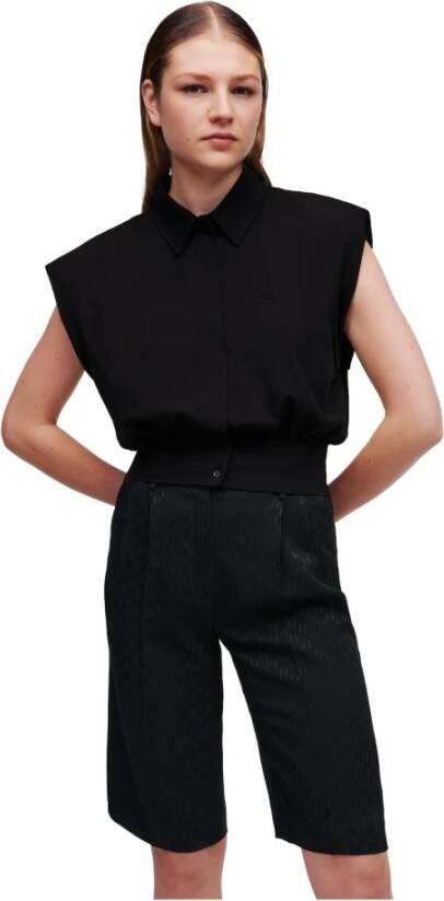 Karl Lagerfeld T-shirt schouderkussen top Zwart Dames