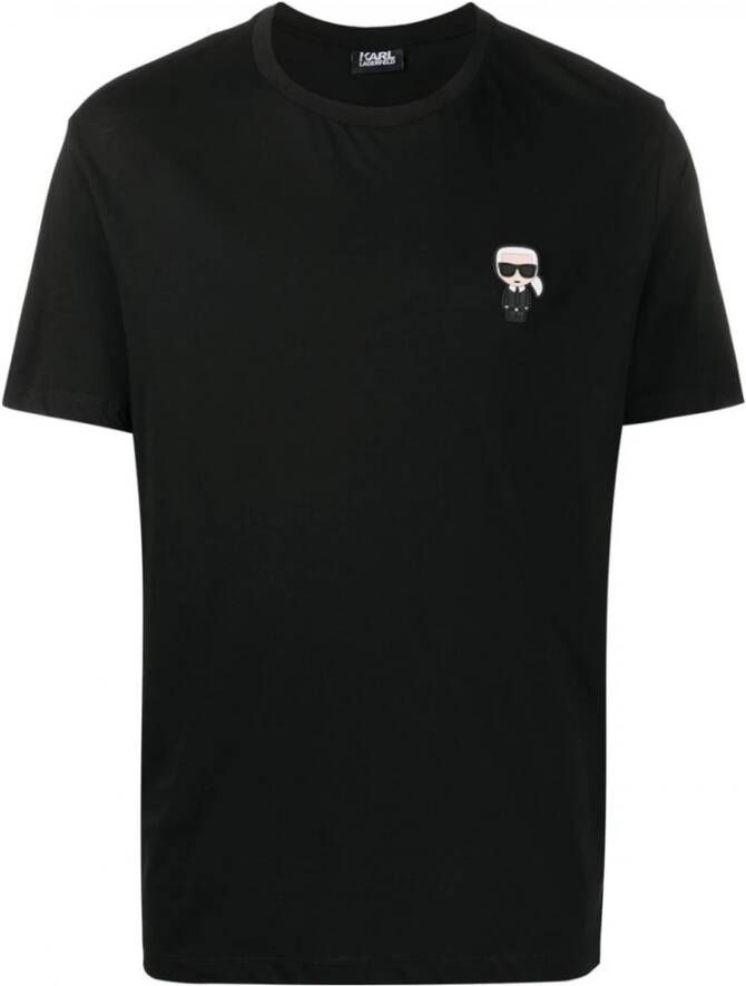 Karl Lagerfeld Zwart Katoenen T-Shirt Black Heren