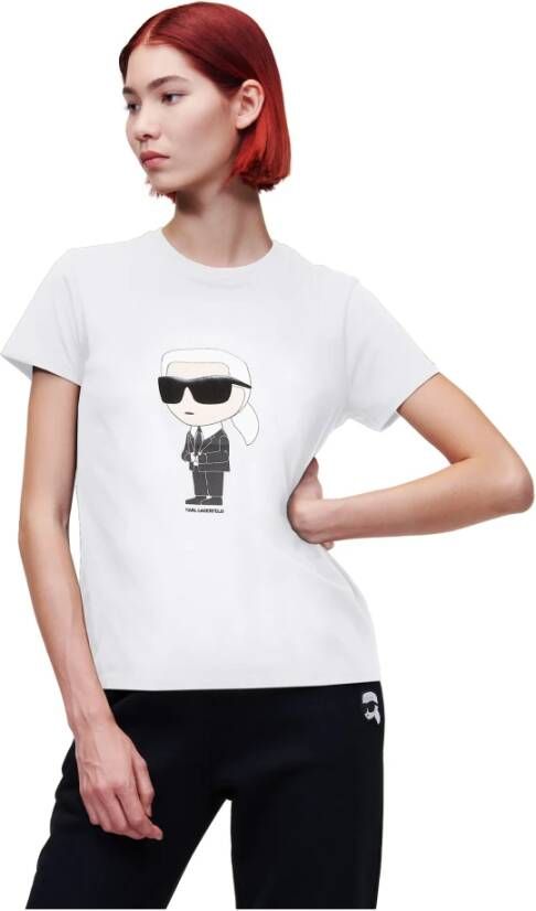 Karl Lagerfeld T-shirt Ikonik 2.0 Wit Dames