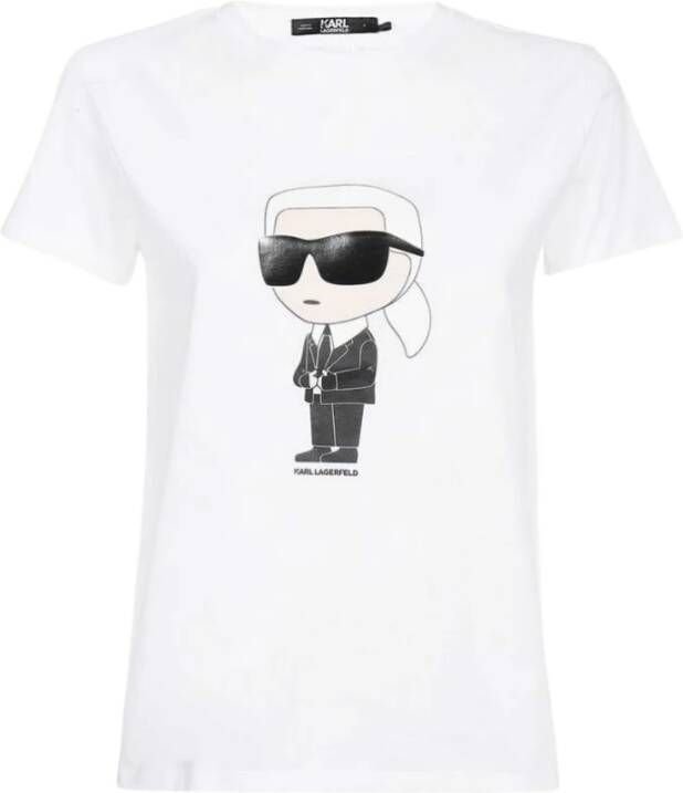 Karl Lagerfeld T-Shirt Maxi Print White Dames