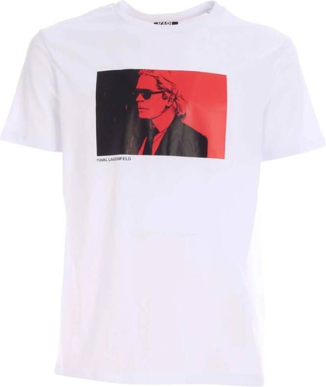 Karl Lagerfeld Bicolor Print T-Shirt White Heren