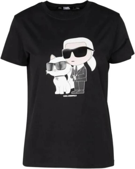 Karl Lagerfeld T-Shirt Maxi Print Black Dames