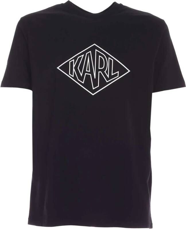 Karl Lagerfeld Zwart Logo Print Katoenen T-Shirt Black Heren