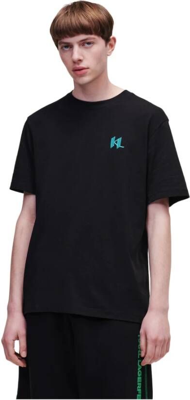 Karl Lagerfeld T-shirt Relaxed Linen Zwart Heren