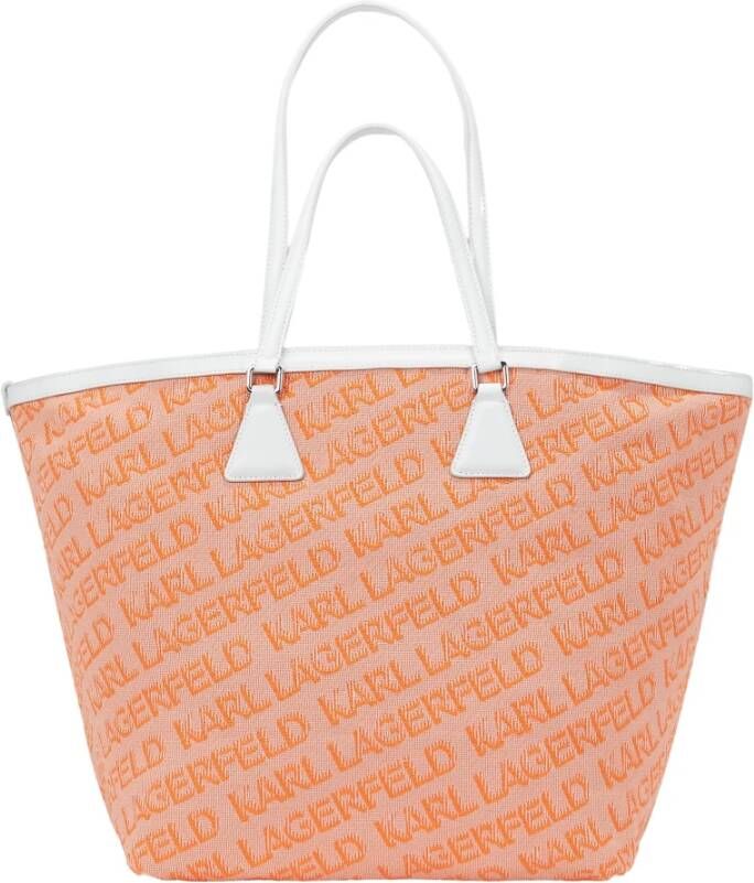 Karl Lagerfeld Tote Essential Jacquard Oranje Dames