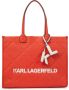 Karl Lagerfeld Grote K Skuare reliëf tote tas Red Dames - Thumbnail 4