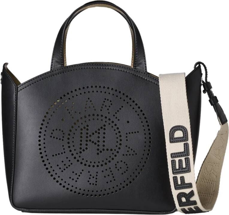 Karl Lagerfeld Totes Circle Small Tote Perforated in zwart