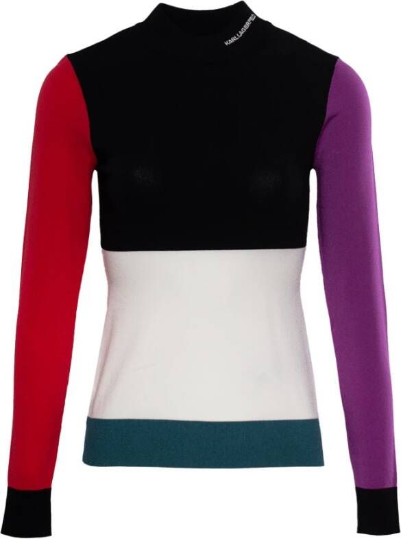 Karl Lagerfeld Colour-block fijngebreide trui Multicolor Dames