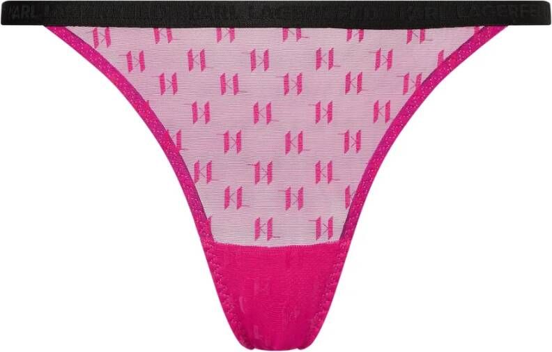 Karl Lagerfeld Underwear Bottom Monogram Flock Brazilian Roze Dames