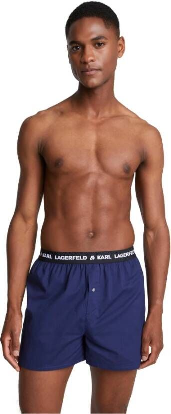 Karl Lagerfeld Underwear Bottom Multipack Woven Boxer Shorts (Pack of 3) Blauw Heren