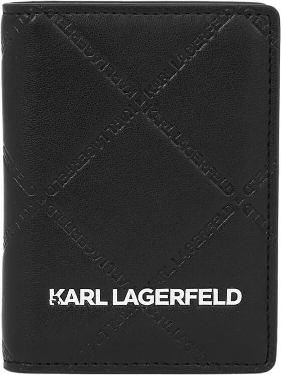 Karl Lagerfeld Cardholder Skuare Embossed Bifold Zwart Dames