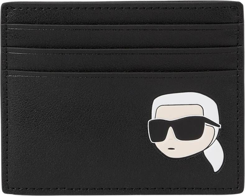 Karl Lagerfeld Cardholder Ikonik 2.0 Leather Zwart Heren