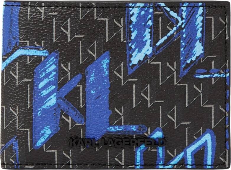 Karl Lagerfeld Portemonnee monogram Klic Blue Bifold Zwart Heren