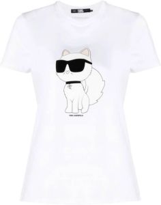 Karl Lagerfeld Women Ikonik Choupette T-shirt Wit Dames