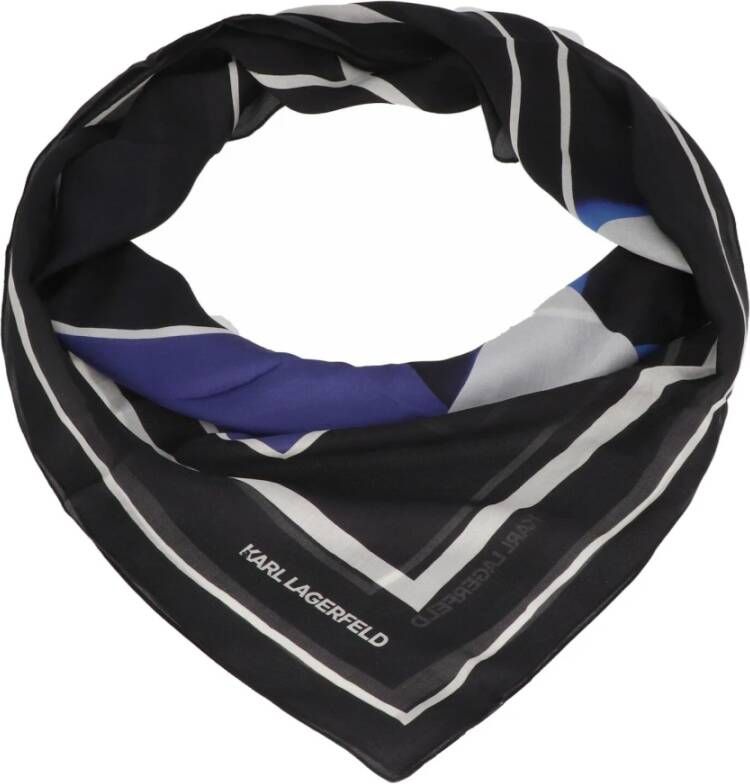 Karl Lagerfeld Zijdeachtige sjaal Blauw Unisex